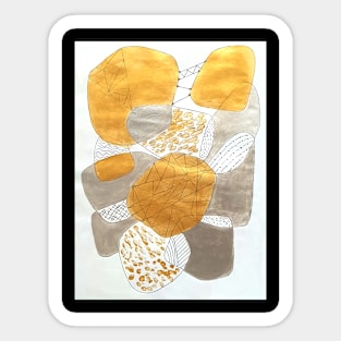 gold and silver abstract Sticker